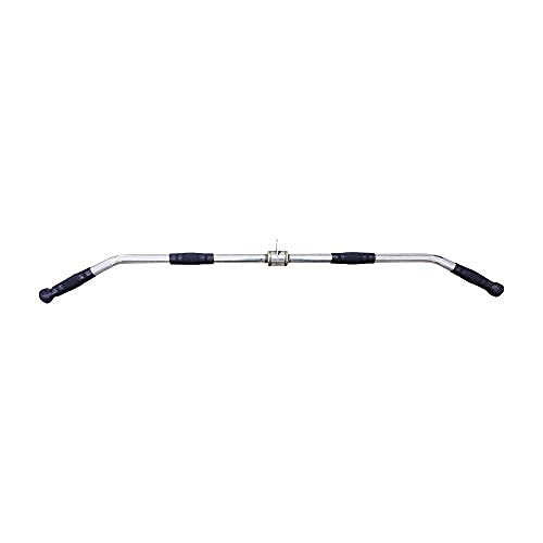 ZEBB Pro-Grip Gym Silver Chrome Steel LAT Bar, Multi-training Bar