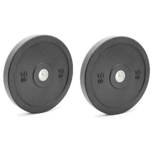 SX Fitness 20Kg Spare Rubber Weight Plates (10kg x 2) combo for Home Gym Exercise and Fitness and strength training Equipment Dia 31mm (Black)