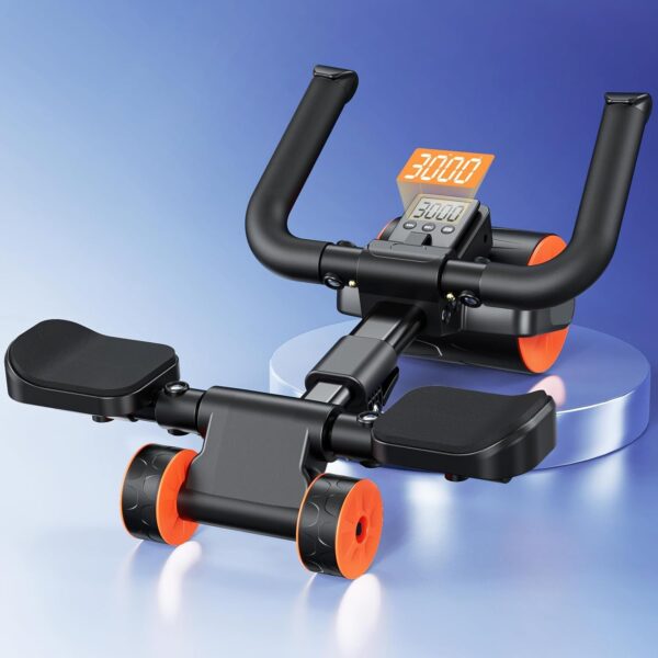 YOGIMOONI 2024 New AB Wheel Roller With Elbow Support Adjustable Automatic Rebound Abdominal Wheel Roller For Core Work Out Fitness