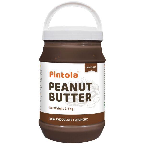 Pintola Peanut Butter Chocolate Flavour Crunchy 2.5kg -18.6g Protein & 5.2g Dietary Fiber, Gluten Free, Zero Cholesterol & Trans Fat, Vit E & B3