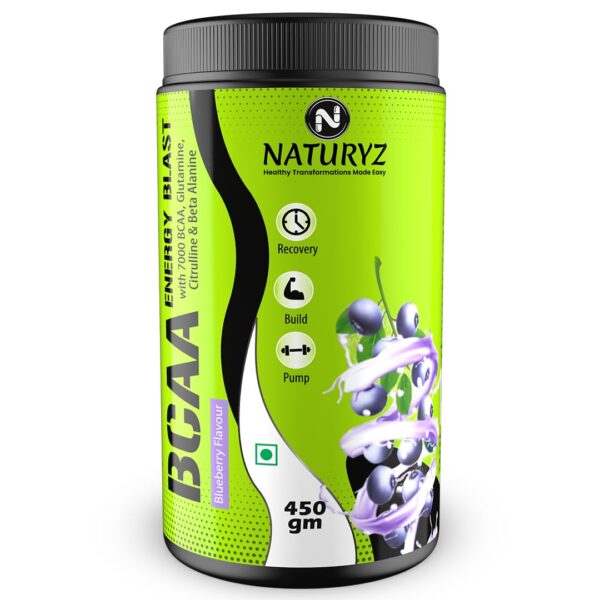 Naturyz Instantized BCAA Supplement with 7000 BCAA, Glutamine, Citrulline, Beta Alanine etc for Energy & Endurance - Pre, Post & Intra Workout...
