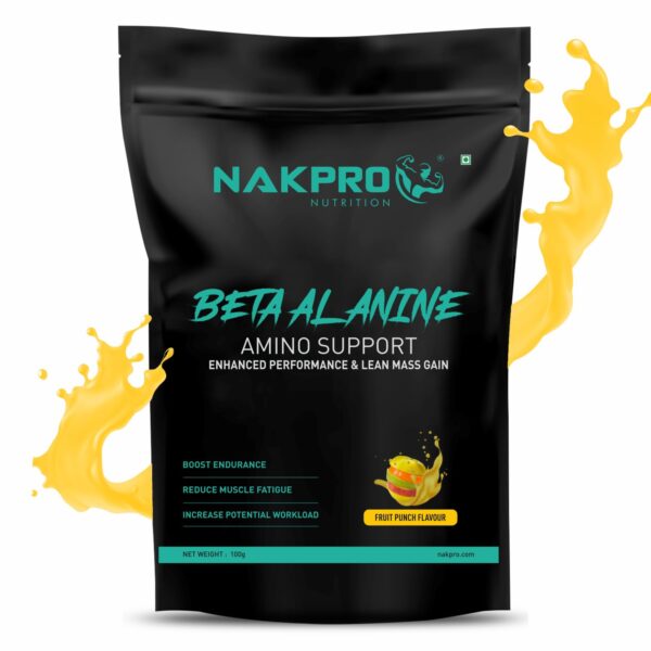 Nakpro Beta Alanine Supplement Powder| Muscle Building Amino Acid, Faster Recovery, Reduce Fatigue & Build Endurance, Pre Workout supplement for Men...