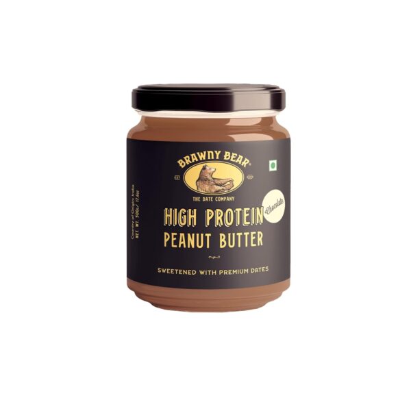 Brawny Bear High Protein Peanut Butter Chocolate Flavour, Nut Butter - 10G Protein Per Serve, 100% Natural Sweetened with Dates, Healthy Chocolate Spread