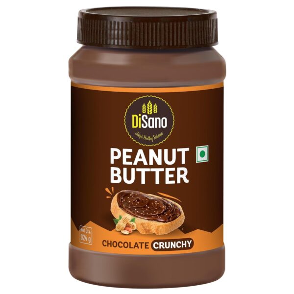 DiSano Chocolate Peanut Butter Crunchy, 924g, 23g Protein & 6.4g Dietary Fibre, Tasty & Healthy Chocolate Spread for Breakfast & Snacks