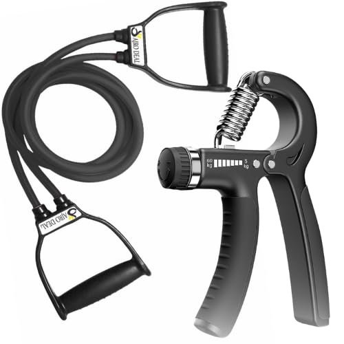 AJRO DEAL Resistance Tube with Door Anchor & Adjustable Hand Grip Full Body Workout Equipment for Home & Gym, Suitable for Men & Women